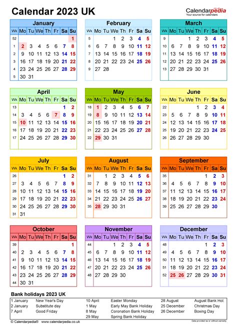 printable  uk calendar templates  holidays calendarlabs