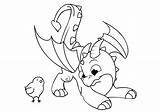 Dragon Coloring Pages Kids Printable Little Color Print Easy Playing Adults Playful Chicken sketch template