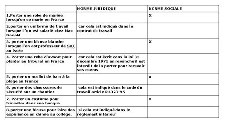 question 1 comprendre la distinction entre normes sociales et normes