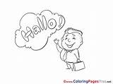 Hello Coloring Sheets Kid Pages Sheet Kindergarten Title sketch template
