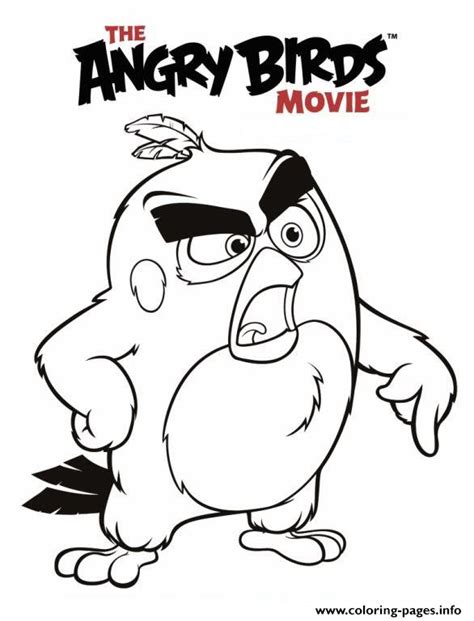 angry birds  red coloring page printable