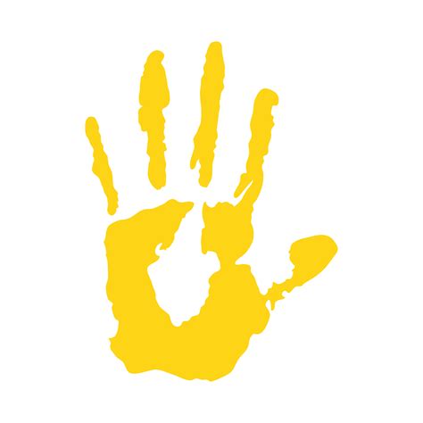 hand print paint color yellow  syndrome  vector art  vecteezy