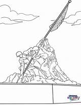 Flag Iwo Jima Raising Drawing Getdrawings sketch template