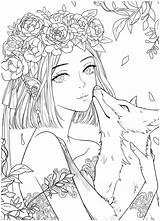 Chinese Portrait Coloring Kayliebooks Pages Anime Easy Ebook Vol Floral Wedding Drawings Pencil sketch template