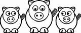 Pigs Little Coloring Look Three Pages Pig Wecoloringpage Cartoon sketch template