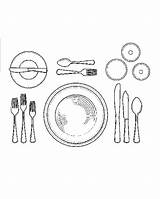 Setting Place Drawing Dinner Table Formal Set Getdrawings sketch template