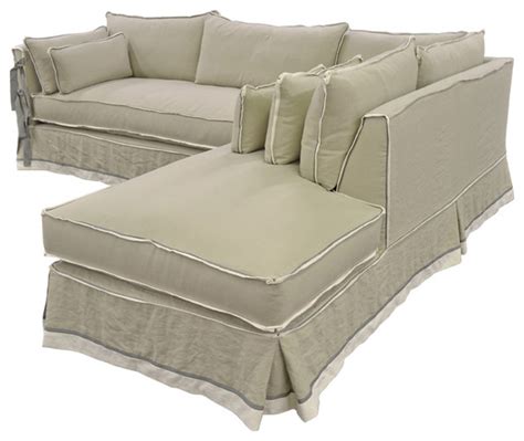 romantic slipcovered chaise sectional farmhouse sectional sofas