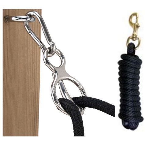 set   blocker tie ring horse tie ring chrome  pc  poly lead rope walmartcom