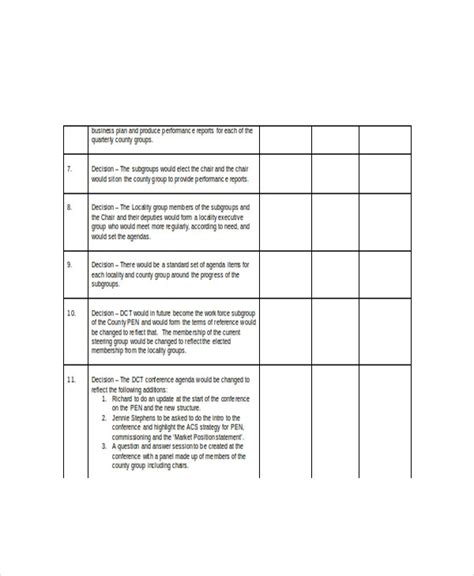 decision log templates   printable word  excel formats