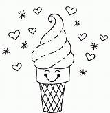 Ice Cream Coloring Cone Pages Printable Color Kids Drawing Sheets Cute Template Print Preschool Candy Sheet Clipart Popular Draw Getcolorings sketch template
