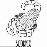 Coloring Scorpio Horoscope sketch template