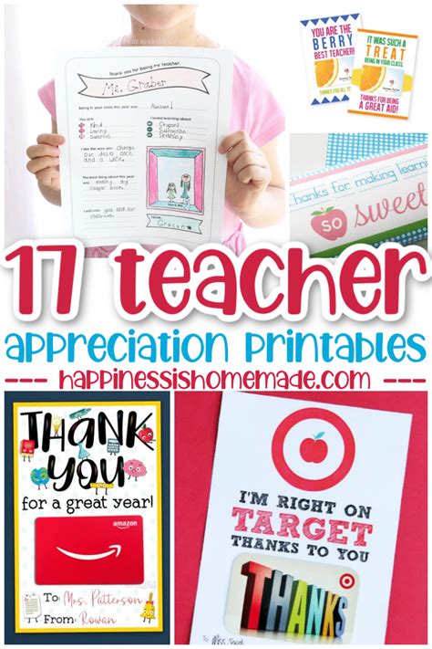 teacher appreciation printables happiness  homemade