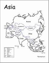 Asia Map Printable Continent Coloring Kids Countries Labeled Maps Geography Names Asian Country Abcteach Pages Colouring Color Blank Worksheets Teaching sketch template