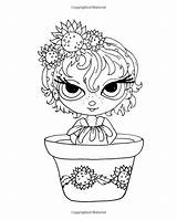 Lacy Sunshine Amazon Coloring Flower Stamps Pretties Pot sketch template