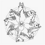 Horse Coloring Pages Mandala Printable Filminspector Getcolorings Color sketch template