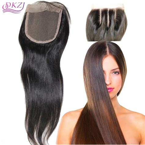 shipping brazilian virgin  human hair closures straight lace closure top  middle
