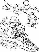Coloring Winter Pages Sledding Printable Sled Kids Snow Potty Color Sheets Crayola Friends Worksheet Sheet Sliding Down Training Child Parents sketch template