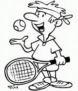 Tennis Coloring Pages Sports Guy Printable Color Kids General Print Mycoloring Newlin Drawn Tim Tt sketch template