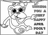 April Coloring Fool Monkey Wecoloringpage sketch template
