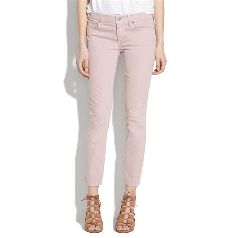 Lyst Madewell Skinny Skinny Crop Jeans Colorwash Edition In Pink