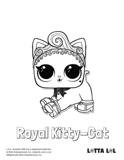 royal kitty cat coloring page lotta lol  kids coloring pages