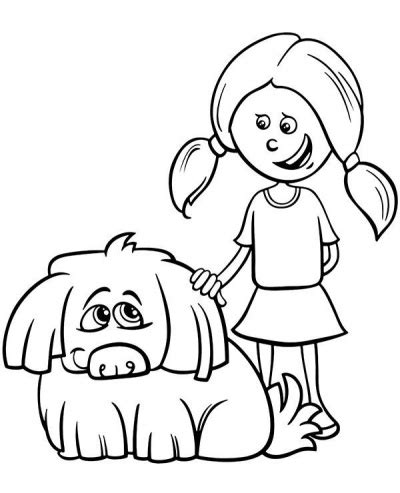 dog girl coloring page  print topcoloringpagesnet