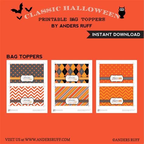 printable halloween treat bag toppers label anders ruff