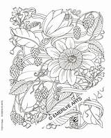 Coloring Pages Adults Adult Printable Difficult Flowers Color Abstract Flower Advanced Print Sheets Only Drawing Book Hard Realistic Hops Unique sketch template