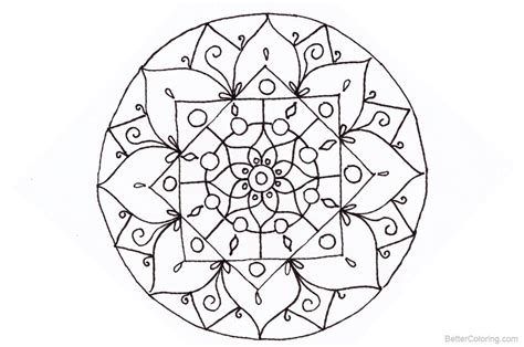 christmas mandala coloring pages lineart  printable coloring pages
