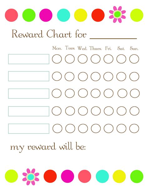 printable redesigned     design reward chart kids