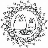 Pusheen Coloring Pages Cats Kids Nacho sketch template