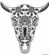 Skull Sugar Coloring Pages Printable Pitbull Cow Advanced Calavera Print Bull Color Animal Book Adults Drawing Colouring Mandala Template Pit sketch template