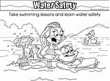 Coloring Safety Water Swimming Colouring Pages Lessons Bigger Related sketch template