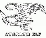 Coloring Pages Skylanders Elf Giants Series2 Stealth Life Printable sketch template