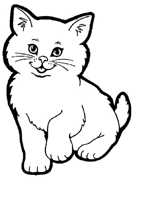 cat  white colouring pages