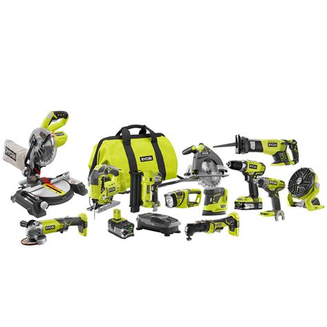 Ryobi 18v One Lithium Ion 12 Tool Combo Kit With Batteries Charger Bag