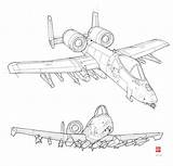Thunderbolt Wip Warthog Airplane Orig05 sketch template