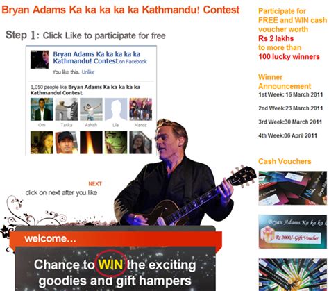 bryan adams ka ka ka ka ka kathmandu contest  facebook play win