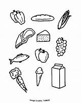 Coloring Food Pages Groups Printable Healthy Items Kids Protein Colouring Group Dairy Sheets Print Drawing Junk Color Sheet Clipart Eating sketch template