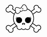 Skull Bow Coloring Emo Coloringcrew Pirate Book Dibujos sketch template