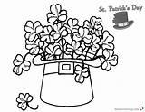 Coloring Pages Patricks Shamrock Hat Flowers St Printable Kids sketch template