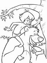 Jungle Book Coloring Pages Disney Mowgli Baloo Colorear Kids Printable Para La Dibujos Dibujo Clipart Cartoon Selva Outline Sheets Backs sketch template