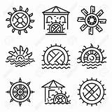 Icons Waterwheel sketch template