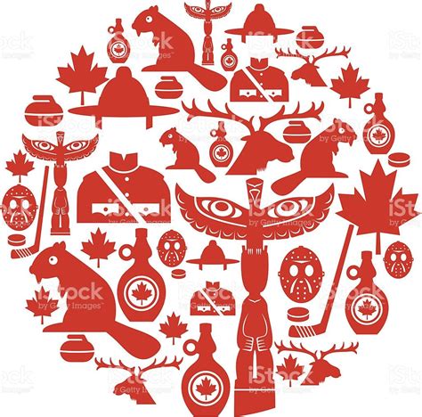 set  canadian themed icons click    travel images canada day canadian art