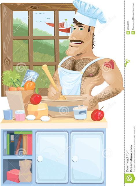Nude Chef Stock Vector Illustration Of Eggs Counter 40358825