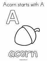 Coloring Acorn Starts Letter Pages Letters Aa Noodle Abc Print Twistynoodle Ll Twisty sketch template