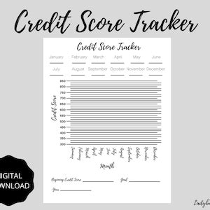 credit score tracker  printable credit score printable credit score