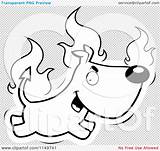 Devil Dog Coloring Fiery Outlined Clipart Cartoon Vector Illustration Transparent Background Cory Thoman sketch template