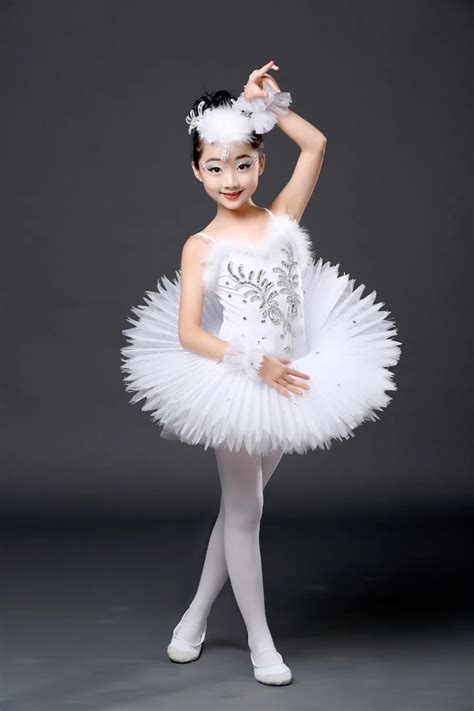 white diamond ballet dress children swan lake ballet costume girls tutu ballet leotard