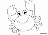 Crab Coloring Pages Cartoon Easy Maryland Color Animal Printable Cute Fish Colouring Drawing Coloringpage Eu Kids Crabs Print Felt Craft sketch template